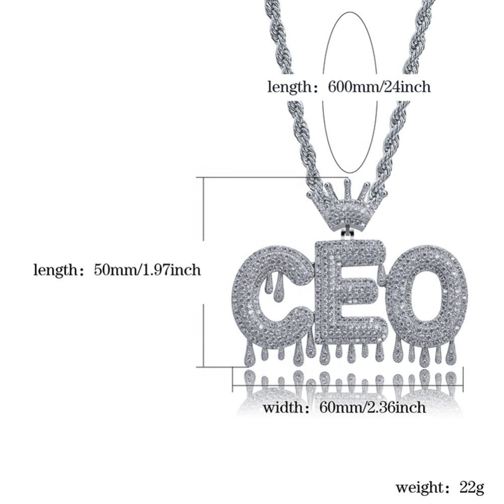 Fashion Jewelry Accessory Necklaces Iced out Charms CZ Hip Hop Men′ S Jewelry with Gold Silver Tennis Chains Accessories