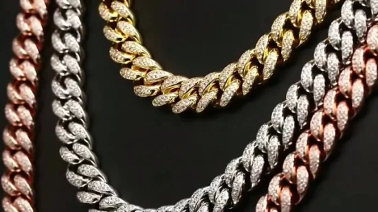 Factory Custom Schmuckset 18K Gold 925 Sterling Silber oder Messing Modeaccessoires Ring Armband Halsketten Hip Hop Cuban Link Schmuck für Männer und Frauen